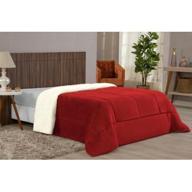 Imagem de Cobertor De Sherpa Grosso E Quente Vermelho Cama Solteiro - Beatriz En