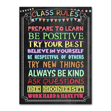 Imagem de Regras de aula inspiradoras de pintura em pôster 40x60cm