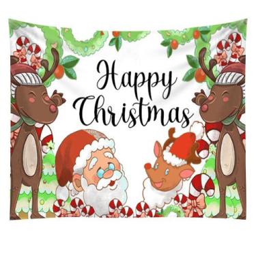 Imagem de Tapeçaria: parede de feliz Natal, 150x130cm, microtecido, fibra - yiwe