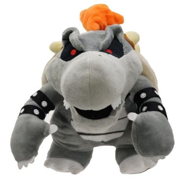 Imagem de Brinquedo de pelúcia Super Mario Bowser cinza 25 cm macio para crianças