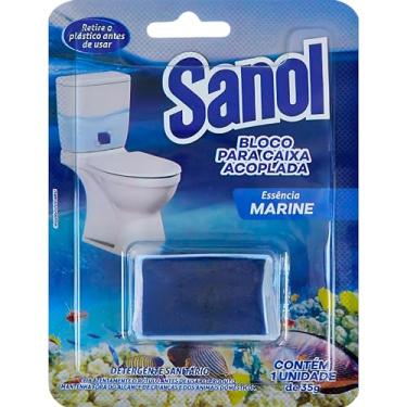 Imagem de Sanol, Bloco Sanitário para caixa acoplada, Aroma Marine, 1 X 35g, Azul