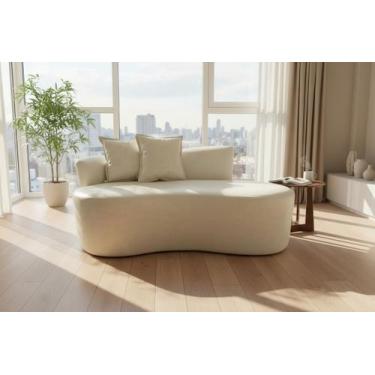 Imagem de Namoradeira Sofá Feijão Hana 130cm Orgânica material sintético - Mansã