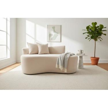 Imagem de Namoradeira Sofá Feijão Hana 130cm Orgânica Suede - Mansão Decor