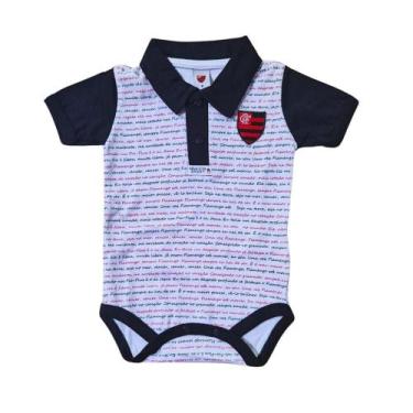 Imagem de Body Flamengo Estampa do Hino Gola Polo Preta Oficial - Revedor, P