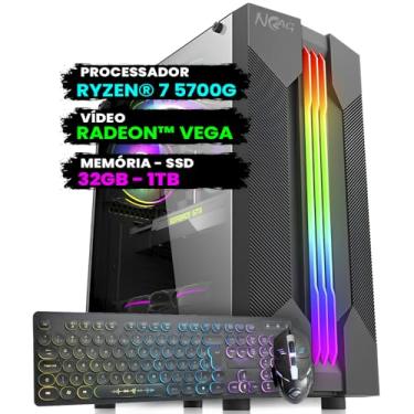 Imagem de Pc Gamer Computador Completo NoLag Amd Ryzen 7, Radeon™ Graphics Vega, 32GB Ram, SSD 1TB, Gabinete RGB