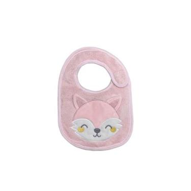 Imagem de Babador laço bebê power sec animado, 20X31, Raposa rosa