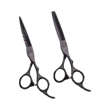 Imagem de Tesoura Profissional De Cabeleireiro Vermelha 5.5" E 6" Para Desbaste 