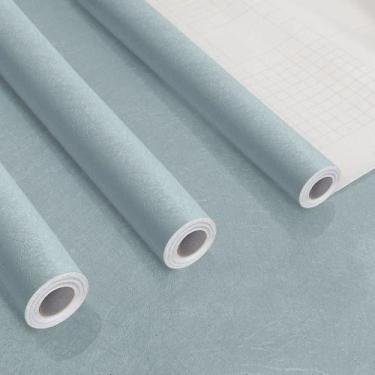 Imagem de Kit 3 Papel Adesivo Lavavel Textura Rabiscado Azul Claro 15m - Open St