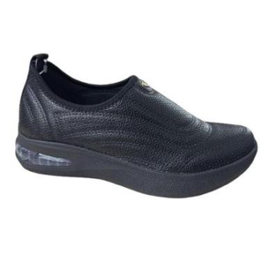 Imagem de Tênis Piccadilly SoftStep Anabela Slip On Amortecedor 940002 Preto-Feminino