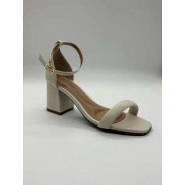 Imagem de Sandália Salto Bloco Feminina Beira Rio 8436245 -, Branco, 37