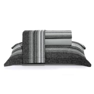 Imagem de Jogo De Cama King Hotel Royale Toque 300 Fios 4 Peças Daju, Cinza