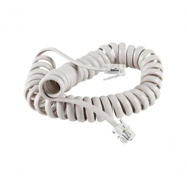 Imagem de Cabo de Telefone NWT Cabo Telefone Pino Americano Espiral 1,8M para Conexão Fixa Flexível Cinza 1 Unidade