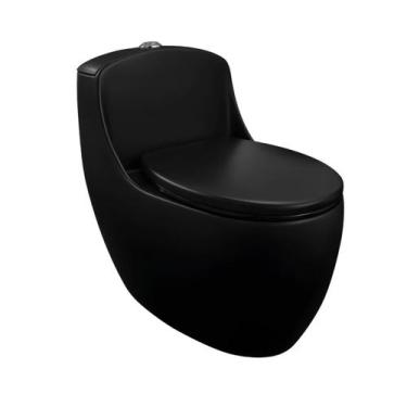 Imagem de Vaso Sanitário Monobloco Caixa Acoplada Veneza Preto Premium - STILLUS