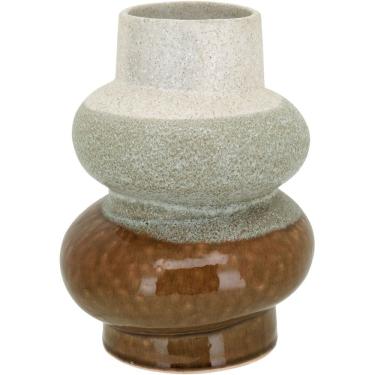 Imagem de VASO DECORATIVO ENFEITE PLANTA CERÂMICA 22x17x17cm MARROM