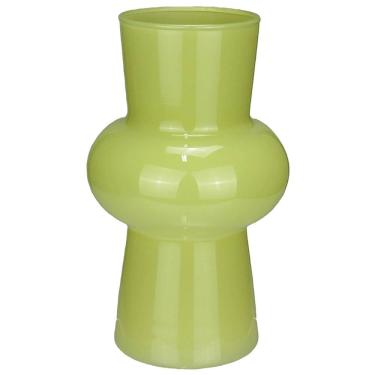 Imagem de VASO DECORATIVO ENFEITE PLANTA ECLIPSE LEITOSO VIDRO 20x12x12cm VERDE