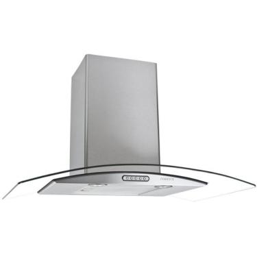 Imagem de Coifa de Parede Fogatti Slim 90cm Vidro Curvo Inox - 220V, Prata, 220V