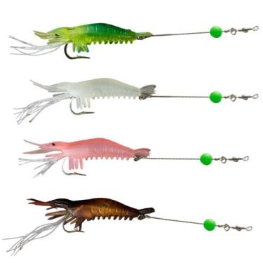 Imagem de Isca Artificial Pesca 4 Camarao Realista Truta Salmao Robalo Captura P