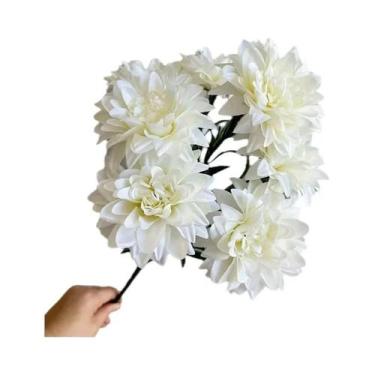 Imagem de Buquê De Flores Artificiais Dahlia Com 7 Cabeças Para Decoração De Cas
