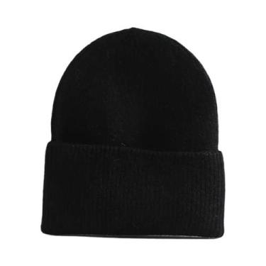 Imagem de Gorro Feminino Azul De Lã Cashmere E Angorá, Quente Para Inverno, Maci