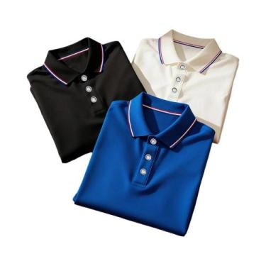 Imagem de Conjunto De 3 Camisas Polo Masculinas Casuais De Manga Curta Para Fest