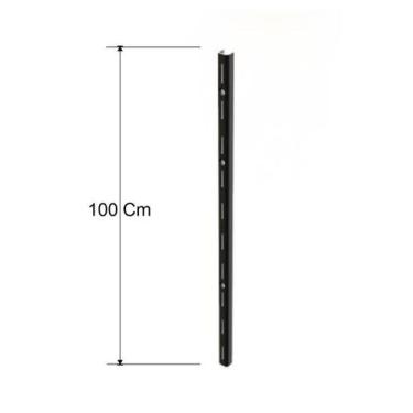 Imagem de Kit 10 Trilhos Cremalheira Rasgo Simples Closet 100 Cm Preto - Formacl