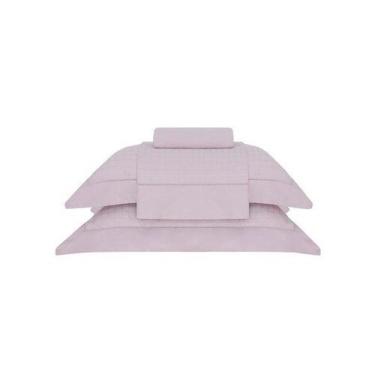 Imagem de Jogo Cama Damask Square Buddemeyer Queen 300 Fios Acetinado, Rosa