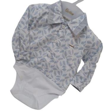 Imagem de Body Social Estampado Luxo Bebê Menino Polo Paraiso 13992, Azul denim,