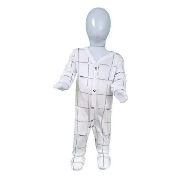 Imagem de Macacão vira pé reversível xadrez bebê masculino - Baby history, M