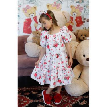 Imagem de Vestido pituchinhus branco com flores e ursa, 8
