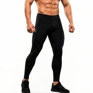 Imagem de Calça Legging Térmica Masculina de Compressão para Academia Corrida Tr
