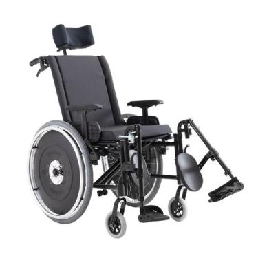 Imagem de Cadeira de rodas avd reclinável preta assento 38 ao 50 cm - ortobras, 