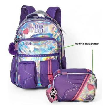 Imagem de Kit Mochila Rebecca Bonbon Holográfica Original + Estojo Box