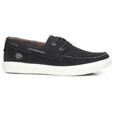 Imagem de Mocassim Masculino Couro Flight Preto Branco Pegada 141801-08, 42