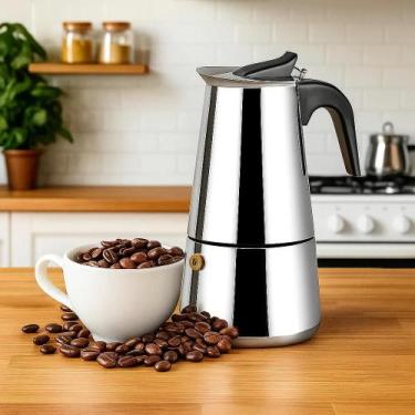 Imagem de Cafeteira Italiana 450ml 9 Xícaras Aço Inox Cafeteira Café - ALBEMA