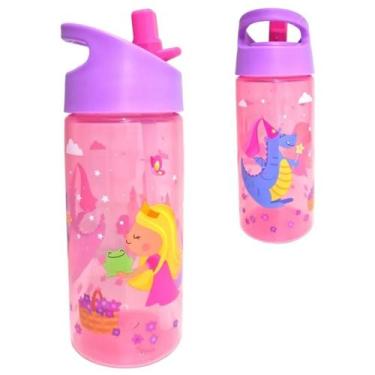 Imagem de Garrafa Infantil Acrílico c/ Canudo Aventuras Princesa Buba, Rosa