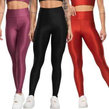 Imagem de KIT 3 Calça Legging Fitness Esmeralda Bella Fiore Roupa Para Academia 