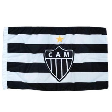 Imagem de Bandeira Atlético Mineiro Símbolo Preto E Branca Oficial - JC Bandeira