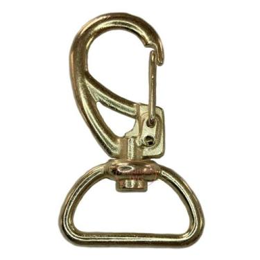 Imagem de 100un Mosquetão 20mm Dourado Fecho Alça Gancho Bolsa Mochila - Sem Mar