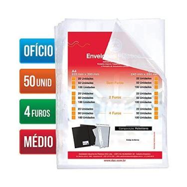 Imagem de Envelope Plastico Oficio 4Furos Medio 0,10Mm - DAC