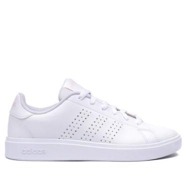 Imagem de Tênis Feminino Adidas Advantage Base 2.0 Branco/rosa, Branco, Rosa, 37