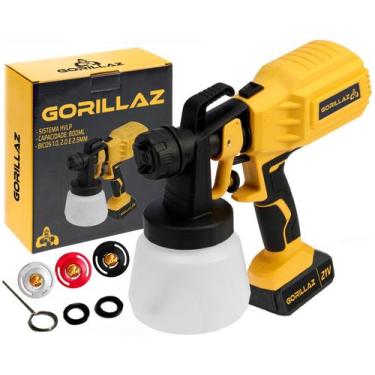 Imagem de Pistola De Pintura Hvlp A Bateria Gorillaz Gpp-800 800ml Bivolt Amarel