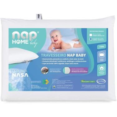 Imagem de Travesseiro Infantil Home Baby com Espuma NASA Viscoelástica Anti-Sufocante Branco Baby Home