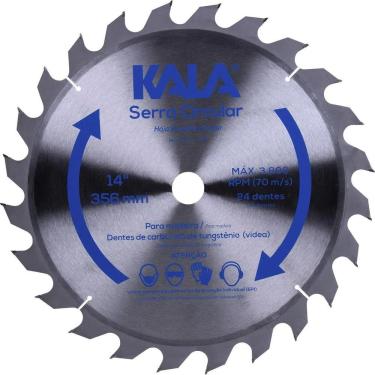 Imagem de Disco para Serra Circular 24 Dentes Cortes em Madeira 3800 RPM Kala 14POL