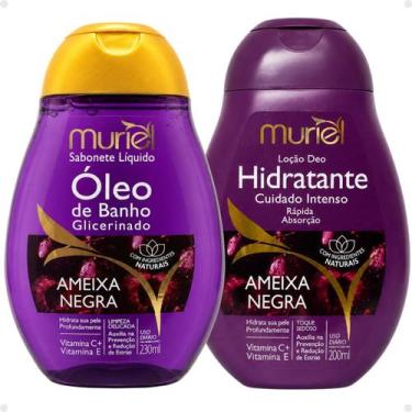 Imagem de Kit Muriel Ameixa Negra: Óleo De Banho Glicerinado 230ml e Loção Deo H