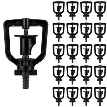 Imagem de Kit 20 Microaspersor Preto 38lph Bocal Bailarina Giratório Sistema de 