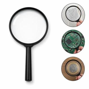 Imagem de Lupa de mao 100mm vidro 2x para leitura inspecao precisao eletronica a