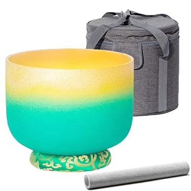 Imagem de Conjunto de tigelas Crystal Singing Bowl – Luang Gold Series, 7 notas C/D/E/F/G/A/B Chakra Som de Percussão com Bolsa de transporte, Almofada de Brocado de Seda, Bastão de Pele de Ovelha, Presente para Yoga Meditation Zen