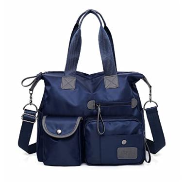 Imagem de JXGSGOGO Bolsa utilitária feminina bolsa de enfermeira bolsa tiracolo versátil e moderna bolsa de ombro bolsa de mão bolsa de mão, Azul
