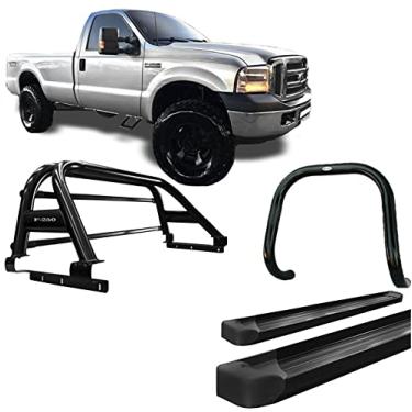 Imagem de Kit quebra mato+Estribo Alum +Santo Ant F250 C/Simples PRETO