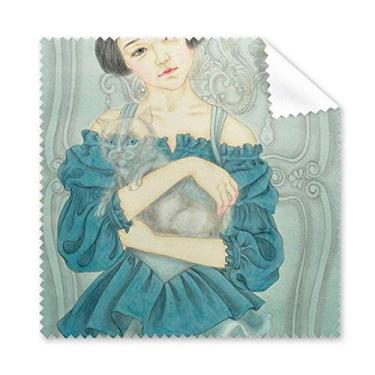Imagem de Blue Dress Beauty Pano de limpeza de pintura chinesa limpador de óculos 5 peças